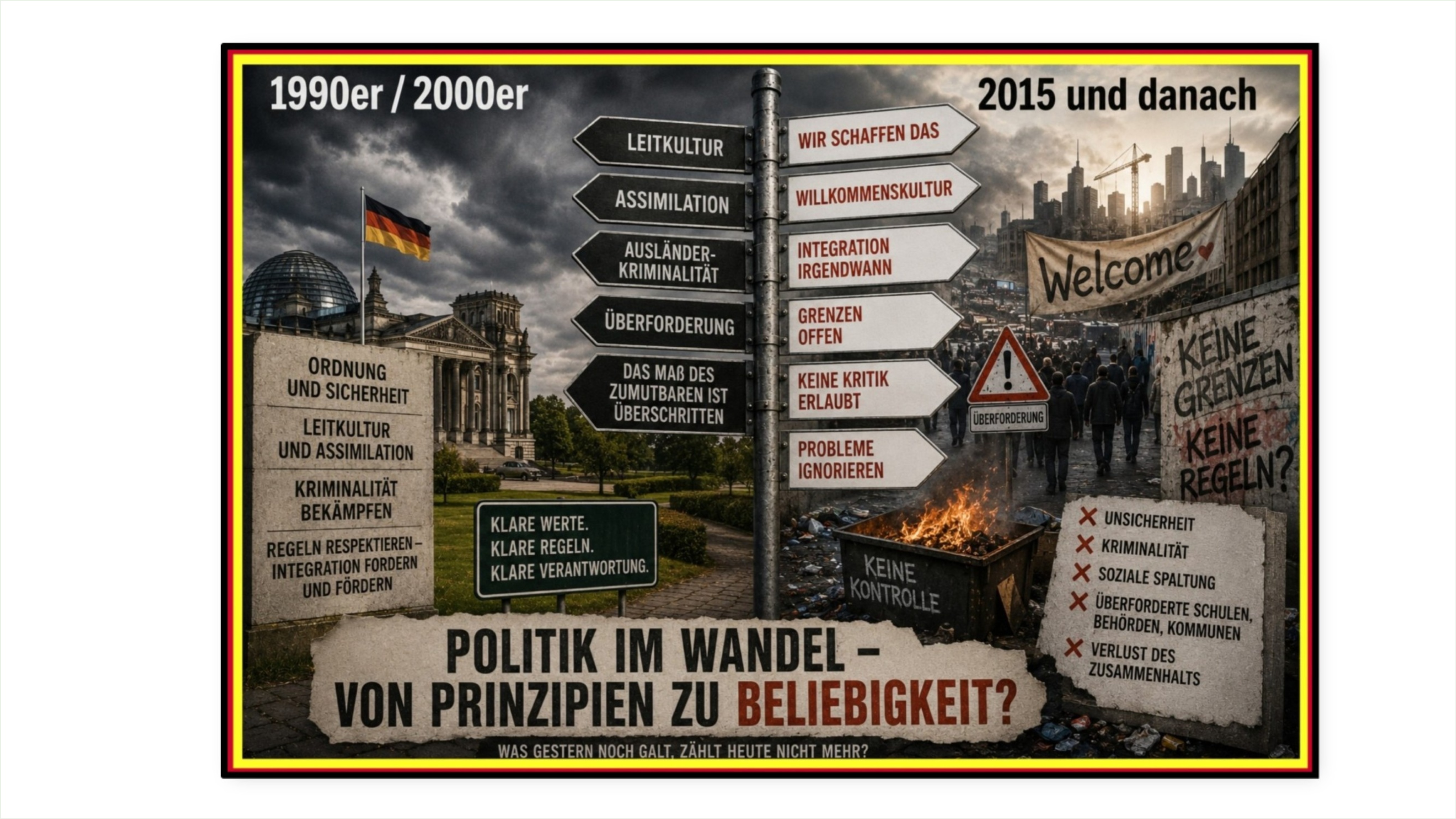 Zwischen Leitkultur und „Wir schaffen das“. Migration, Macht und politische Opportunität: Merz, Merkel und der Wandel der Migrationsdebatte