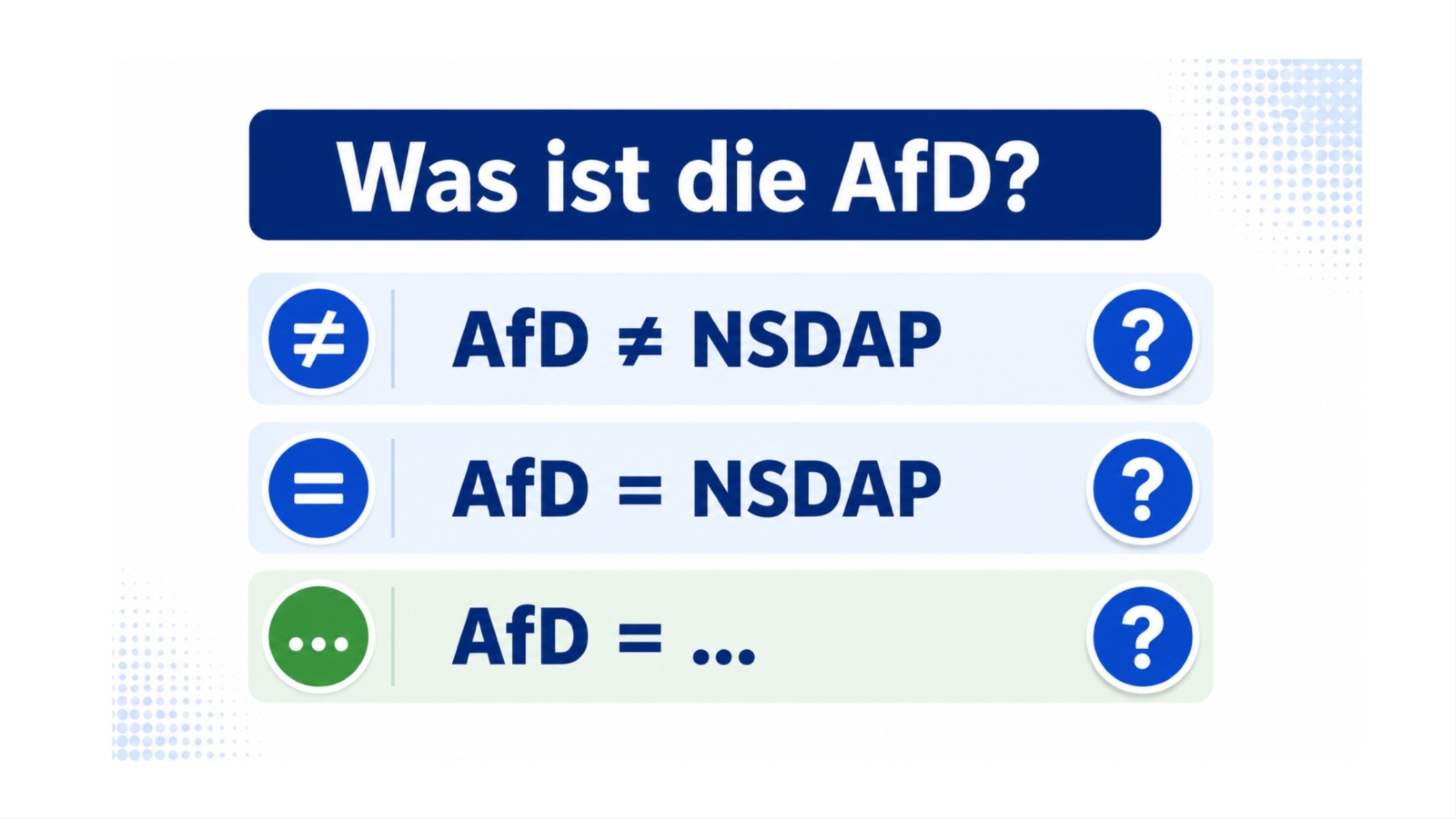 Darf die AfD mit der NSDAP bzw. mit einer Nazi-Partei gleichgesetzt werden?