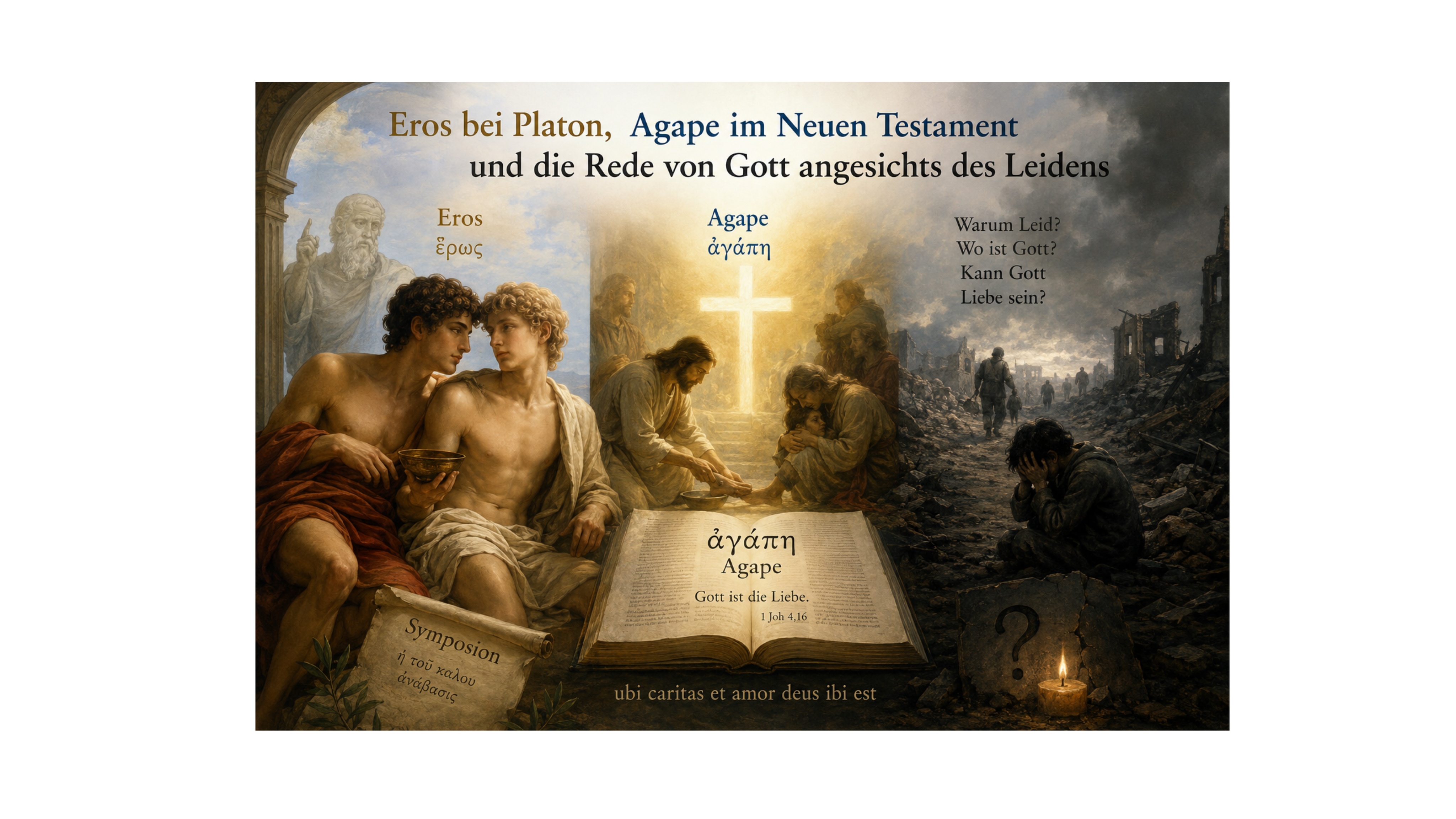 Eros bei Platon, Agape im Neuen Testament und die Rede von Gott angesichts des Leidens