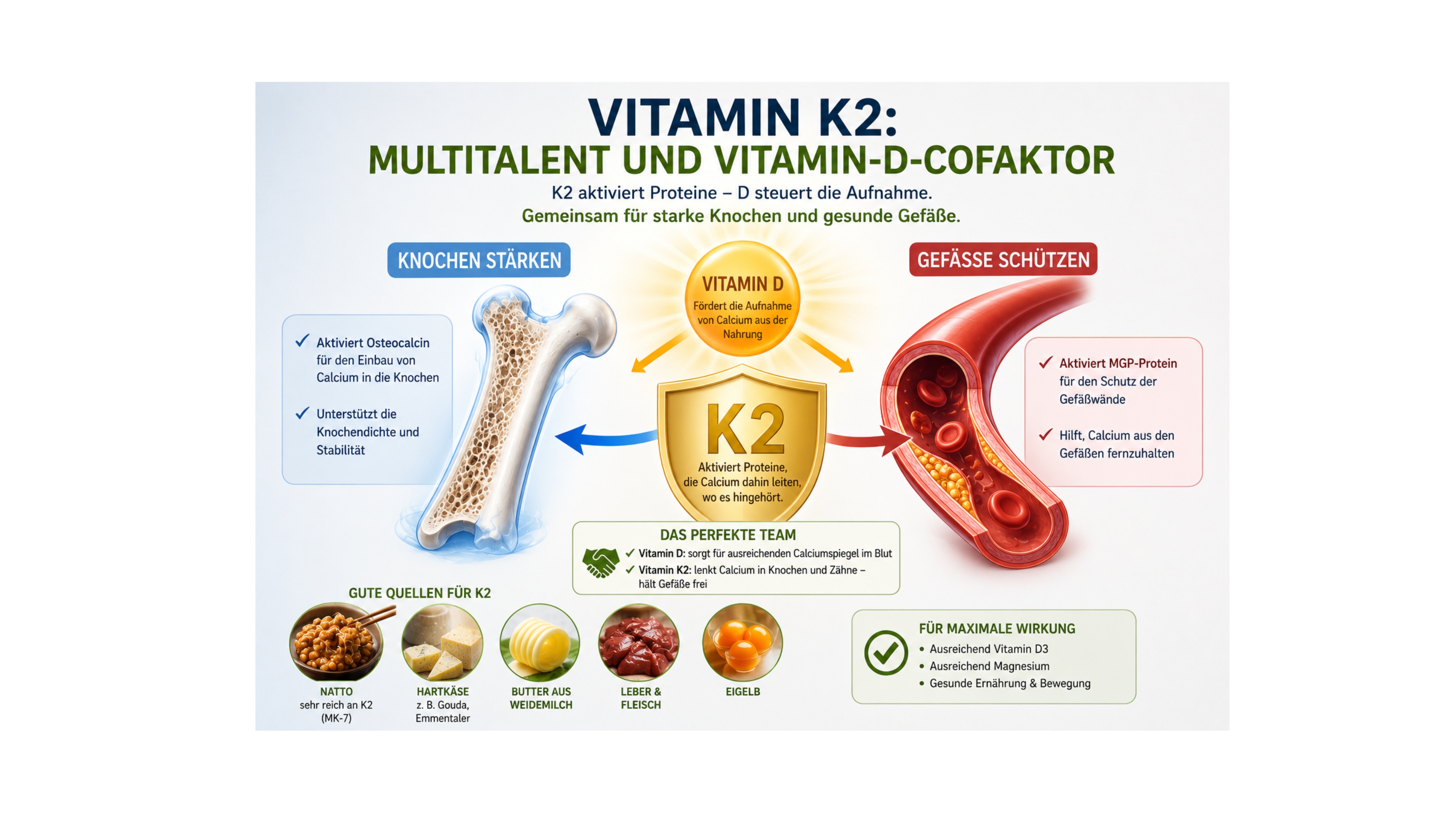 Zur Bedeutung von Vitamin K2: Multitalent und Vitamin-D-Cofaktor
